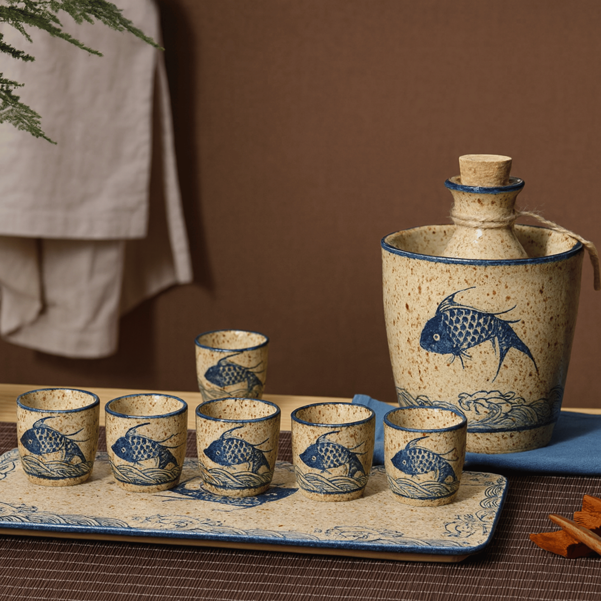 Kurohana Ceramic Sake Set