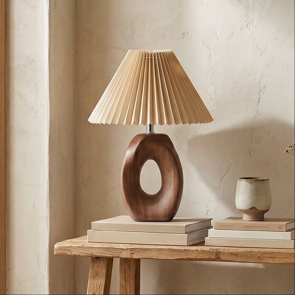 Lumen Solace Sculpted Wood Table Lamp
