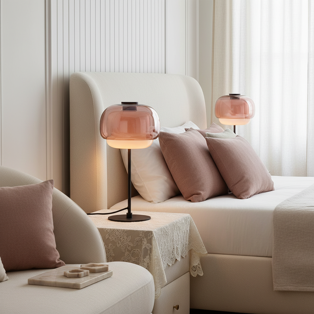 Lumen Sanae Double Dome Glass Table Lamp