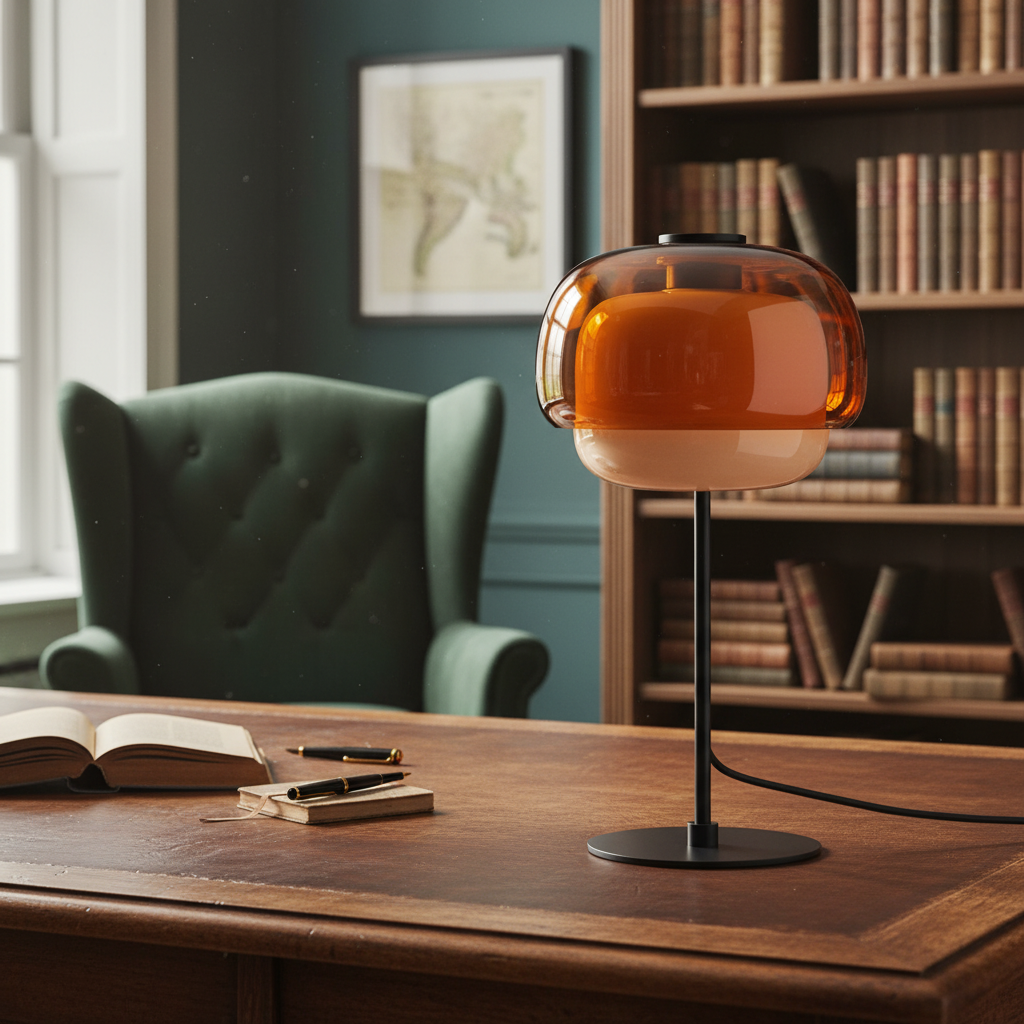 Lumen Sanae Double Dome Glass Table Lamp