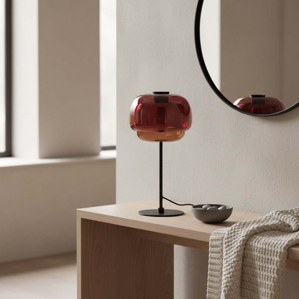 Lumen Sanae Double Dome Glass Table Lamp