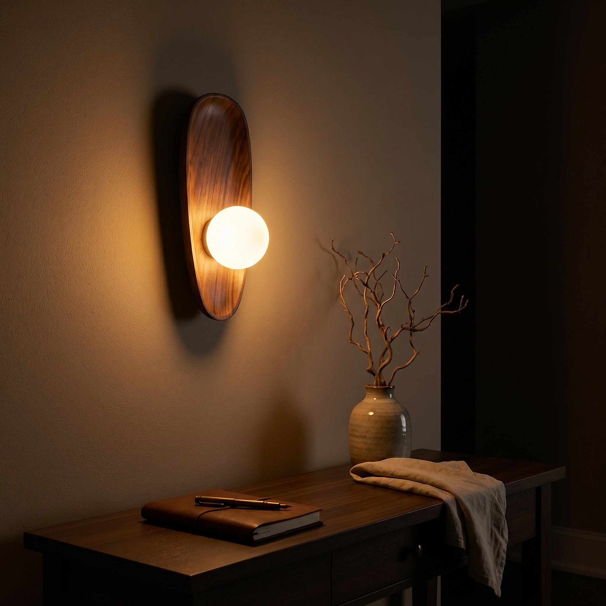 Lumen Contemporary Wooden Wall Lamp