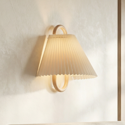Lumen Wooden Pleated Wall Sconce