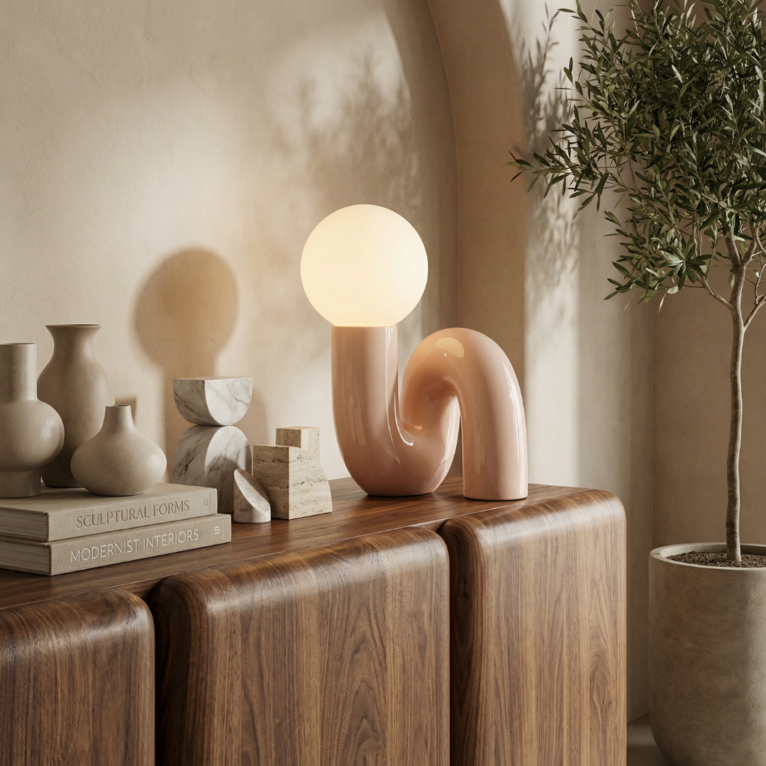 Lumen Spiral Glass Table Lamp