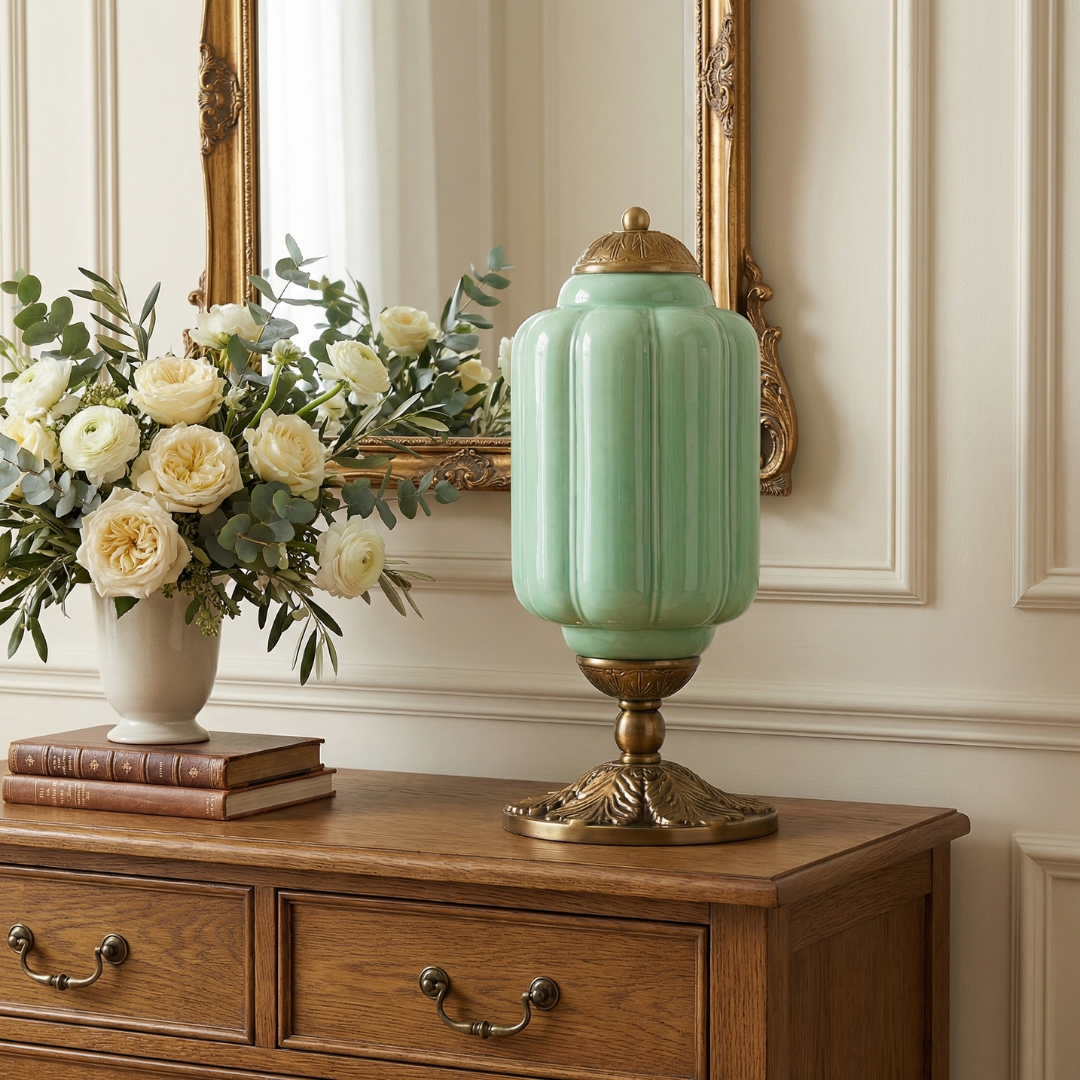 Lumen French Cream Glass Table Lamp