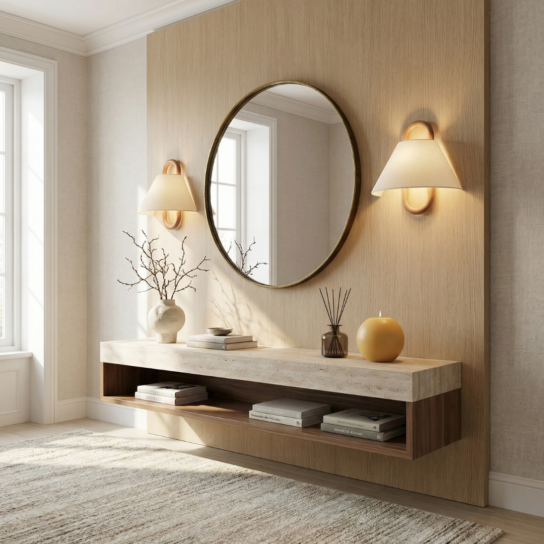Lumen Wooden Pleated Wall Sconce