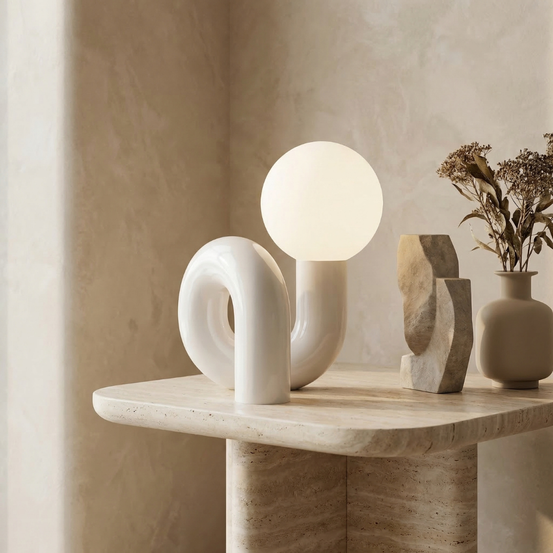 Lumen Spiral Glass Table Lamp