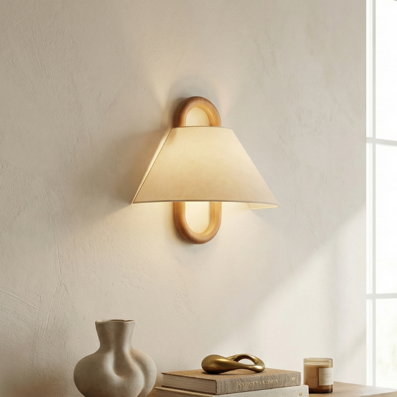Lumen Wooden Pleated Wall Sconce