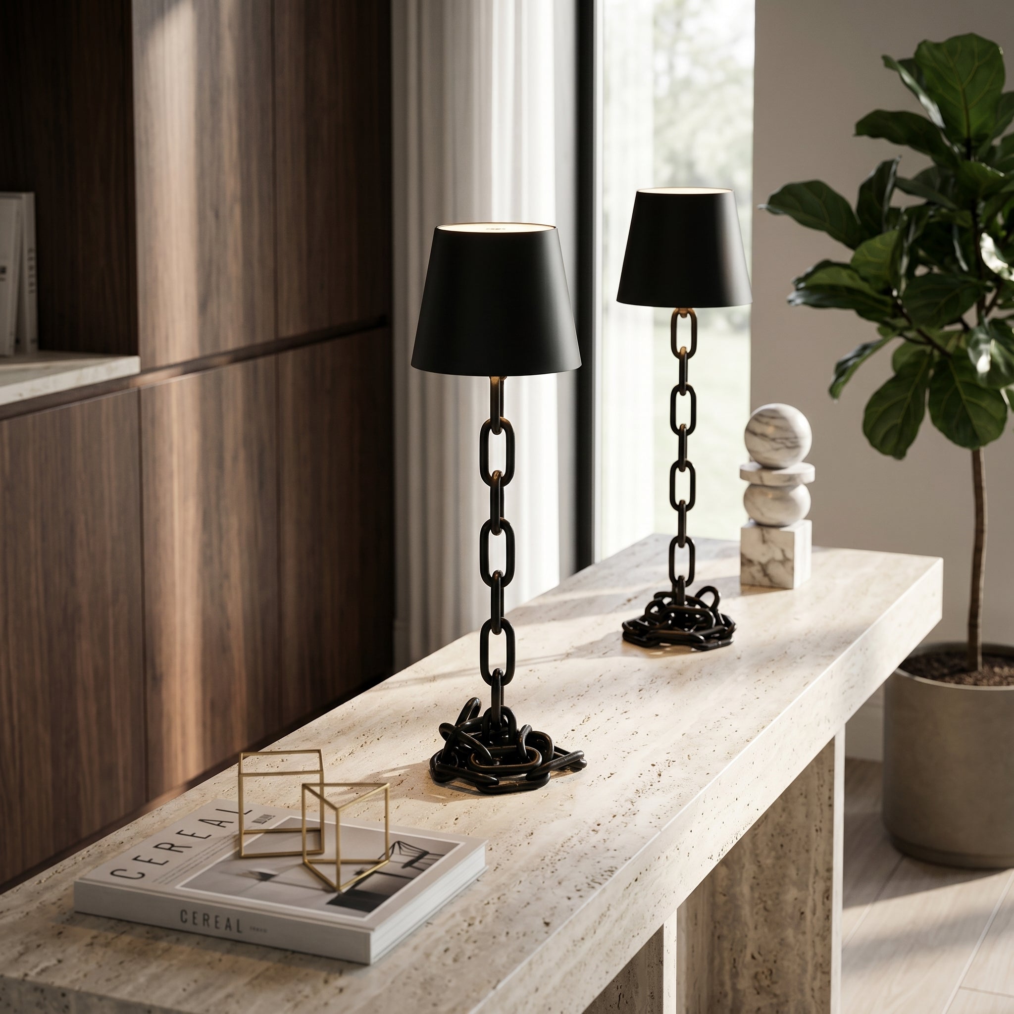 Lumen Chain Link Rechargeable Table Lamp