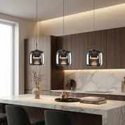 Lumen Smoked Glass Kitchen Pendant Light
