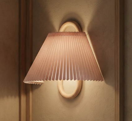 Lumen Wooden Pleated Wall Sconce