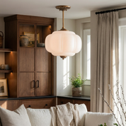 Lumen Milk Pumpkin Glass Pendant Light