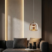 Lumen Smoked Glass Kitchen Pendant Light