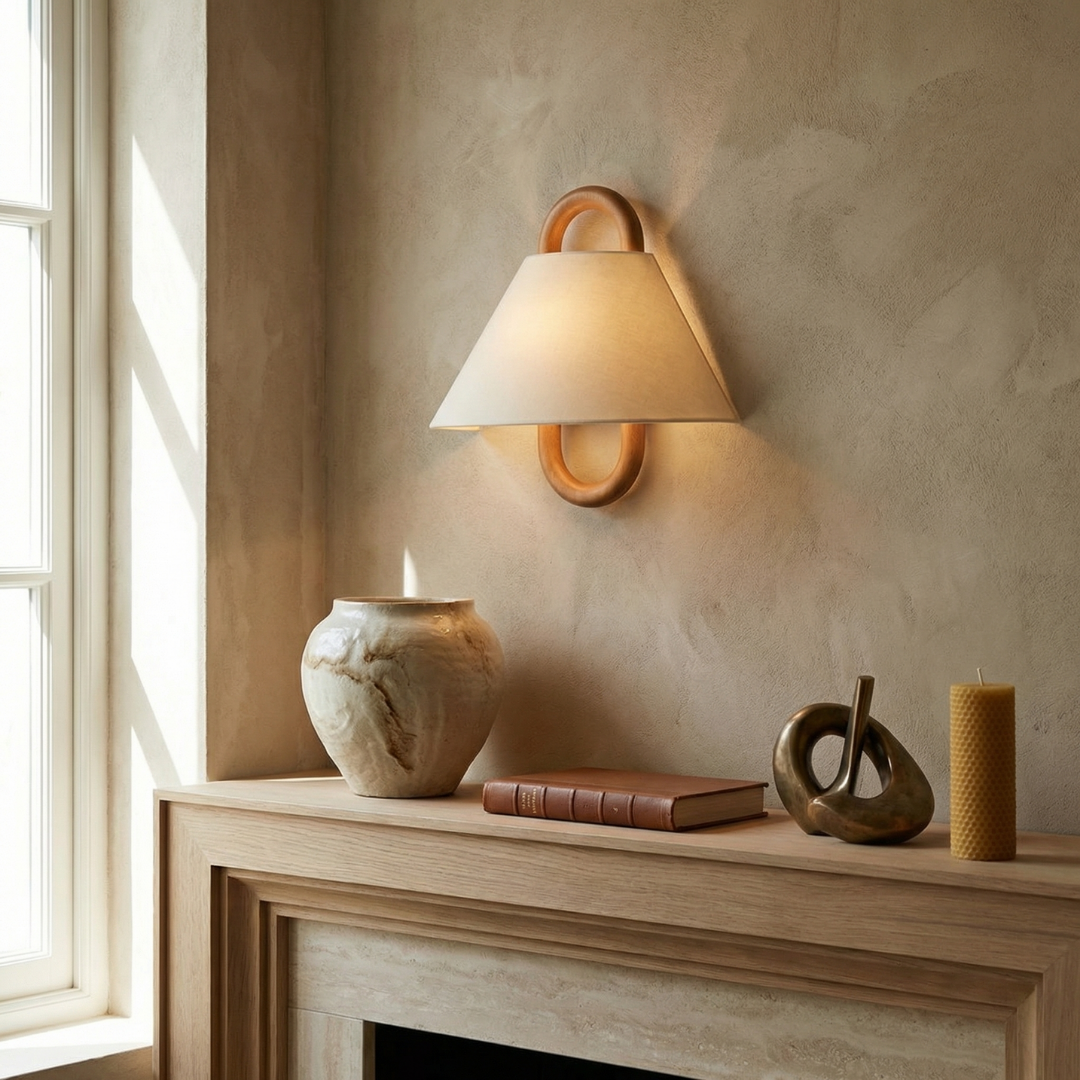 Lumen Wooden Pleated Wall Sconce