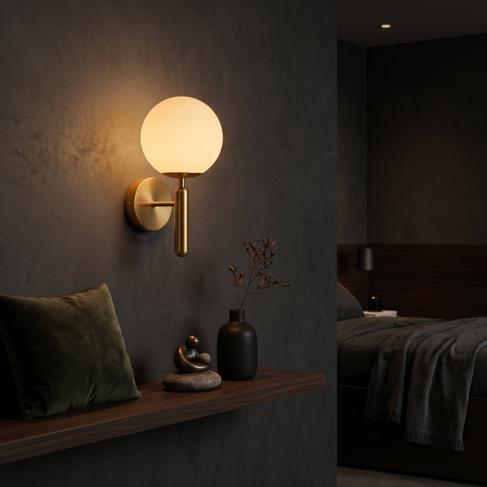 Lumen Glass Globe Wall Sconce