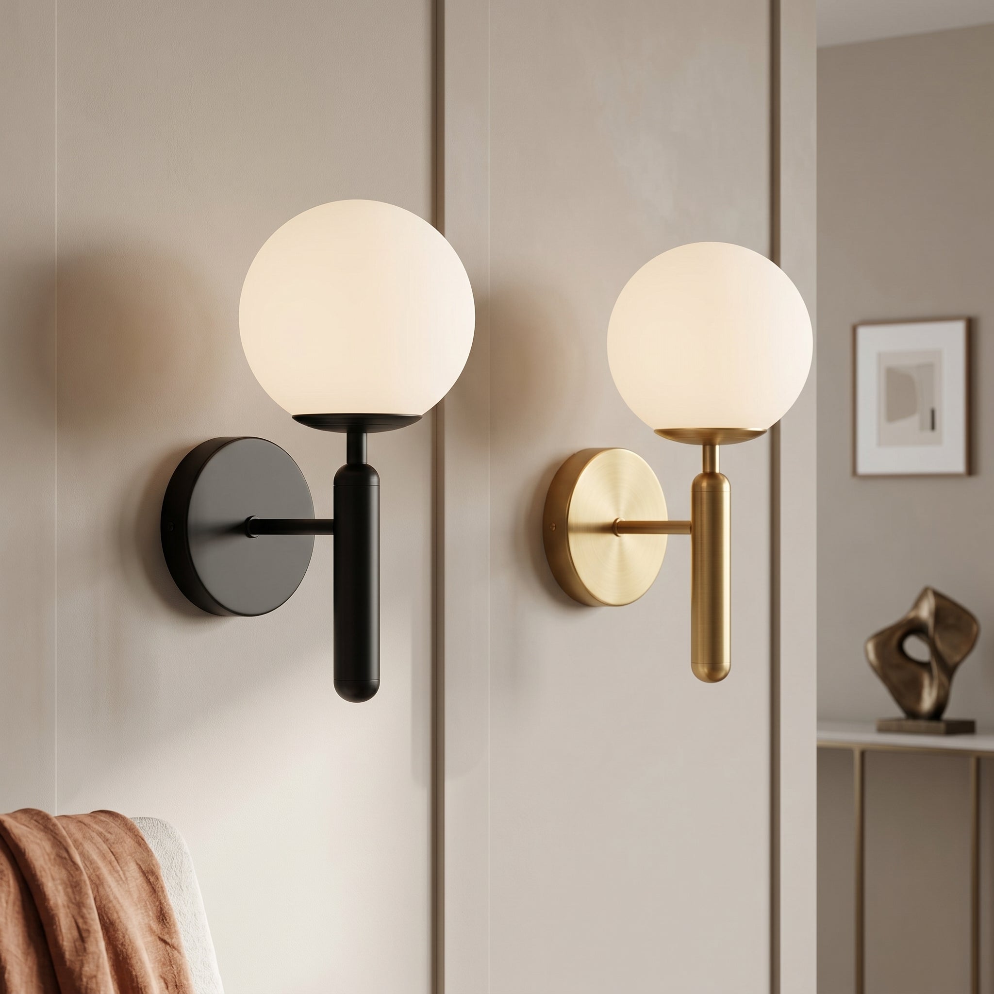 Lumen Glass Globe Wall Sconce
