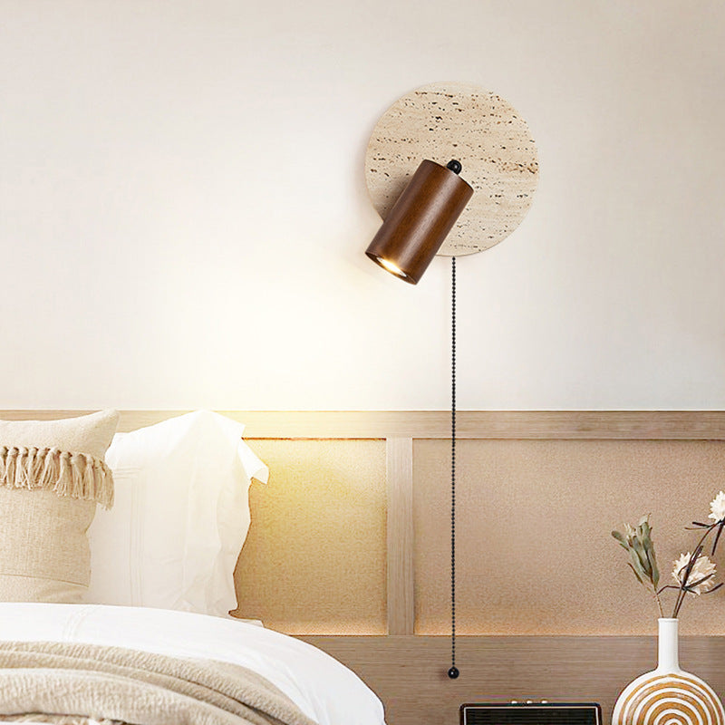Lumen Travertine Rotatable Wall Light