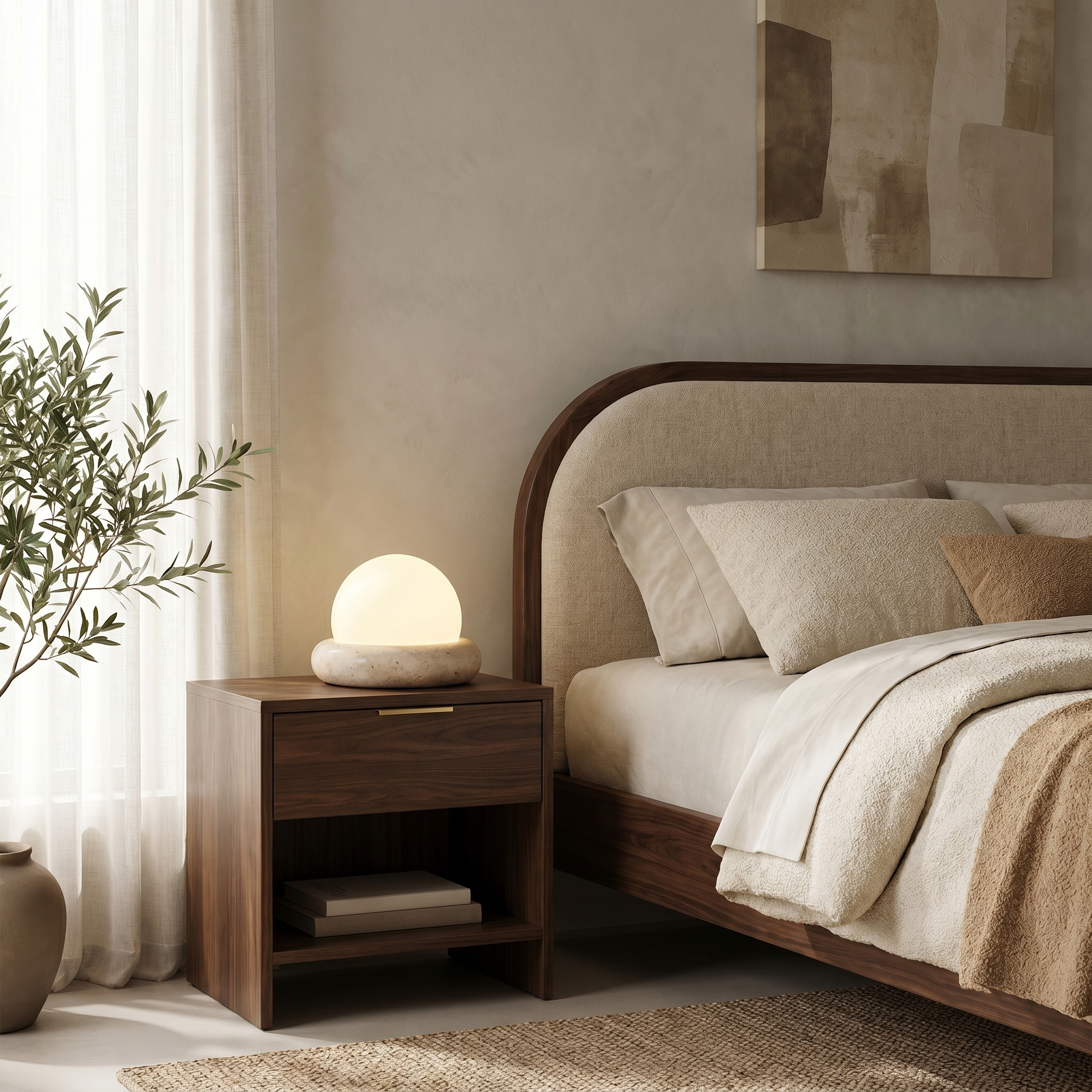 Lumen Mini Travertine Table Lamp