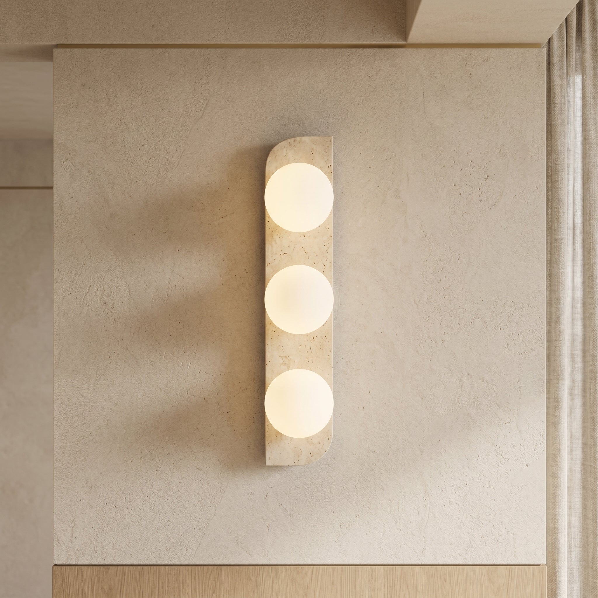 Lumen Neptune Travertine Wall Lamp