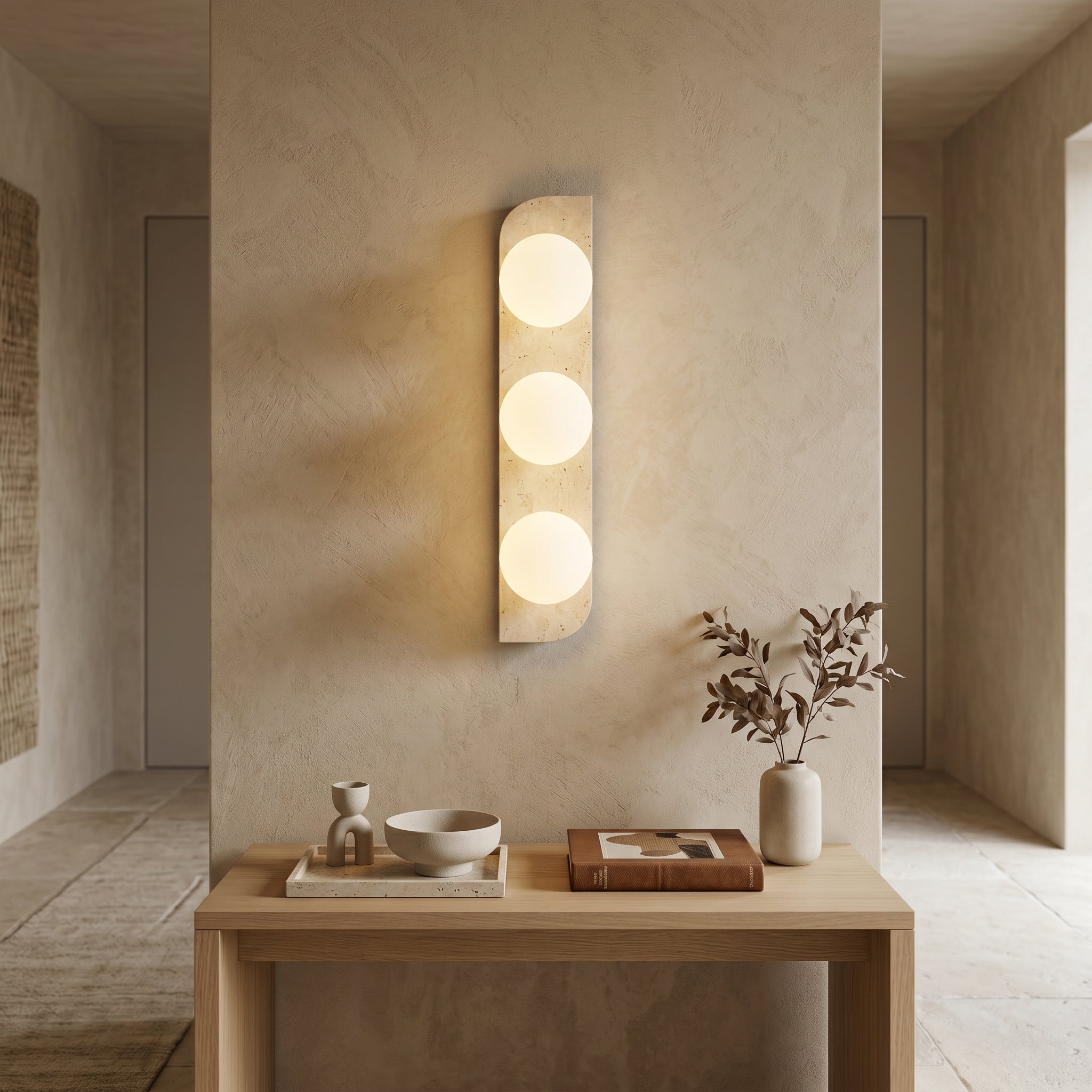 Lumen Neptune Travertine Wall Lamp