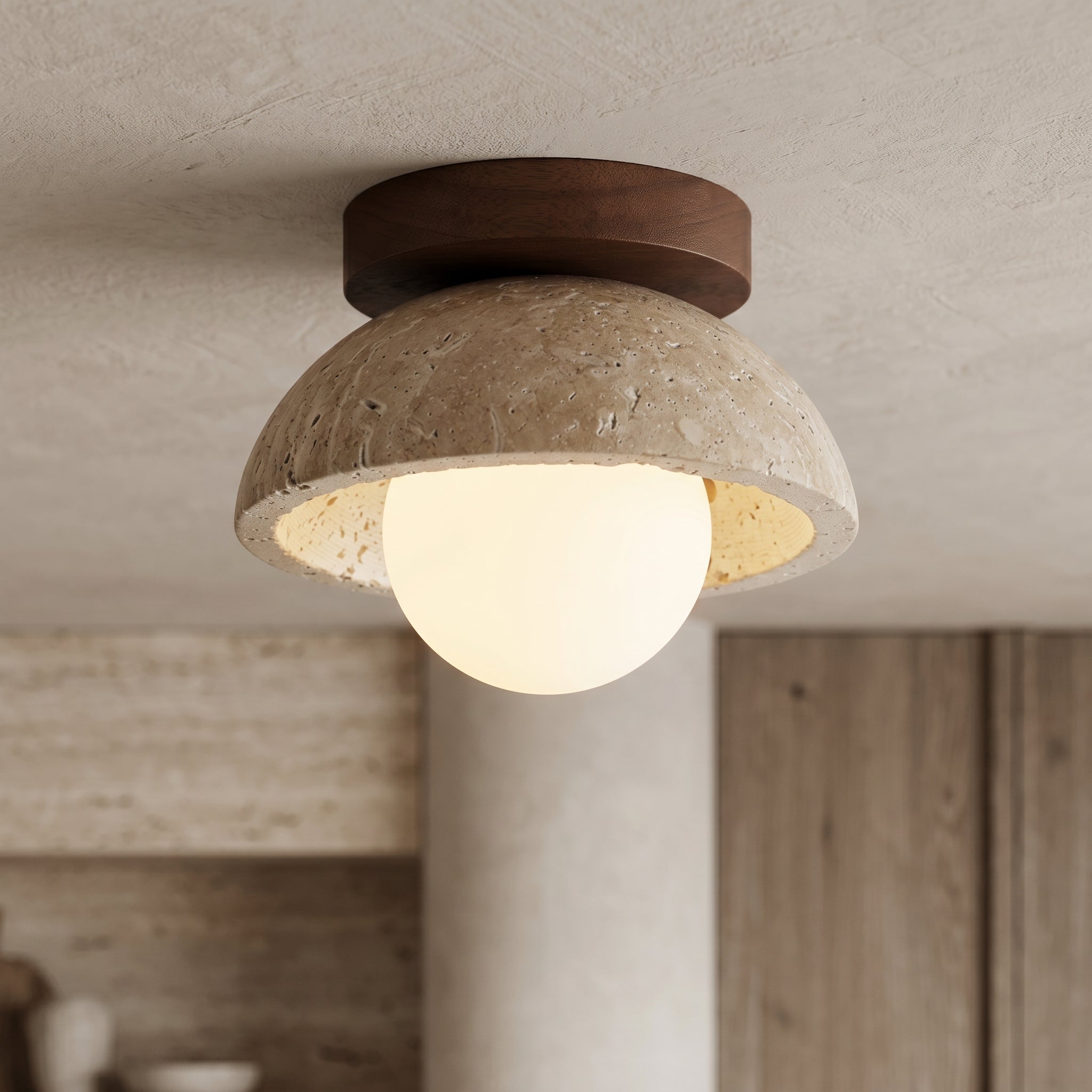 Lumen Piedra Stone Ceiling Light