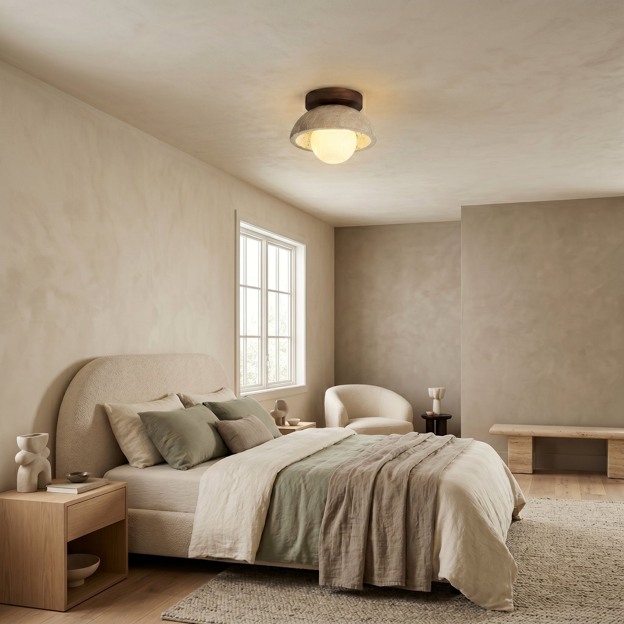 Lumen Piedra Stone Ceiling Light