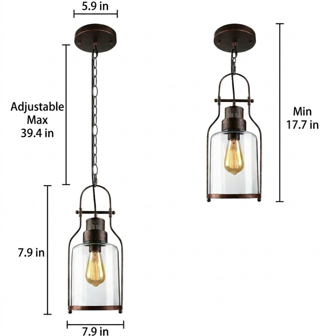 Lumen Industrial Glass Pendant