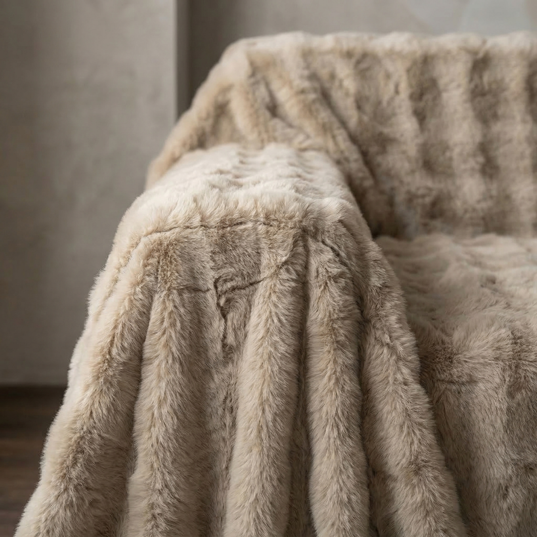 Drapée Faux Rabbit Fur Sofa Cover