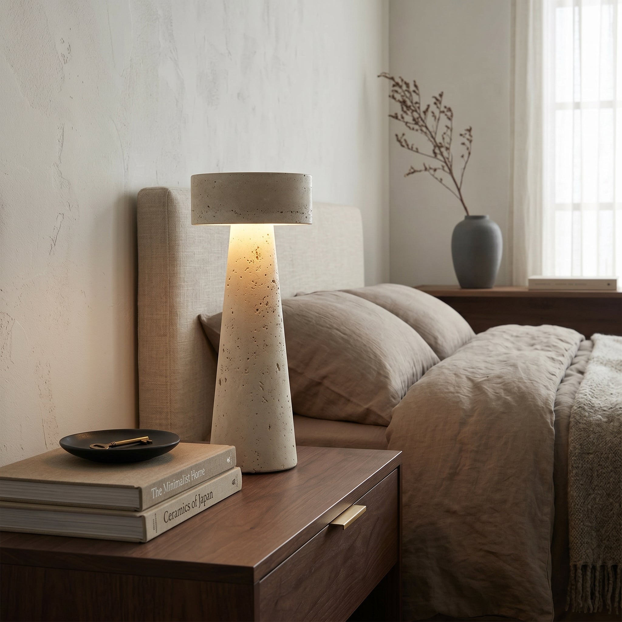 Lumen Kawa Travertine Table Lamp