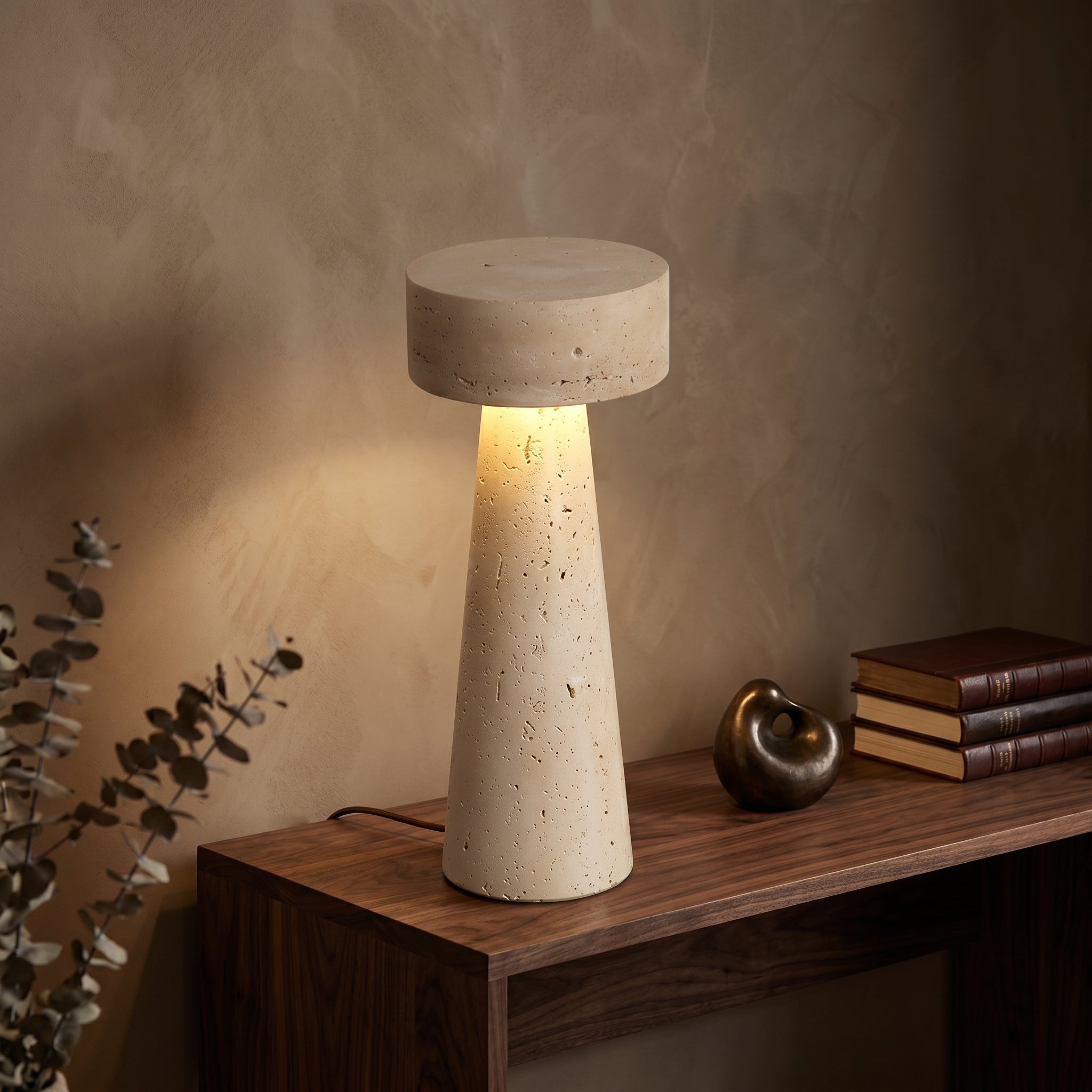 Lumen Kawa Travertine Table Lamp