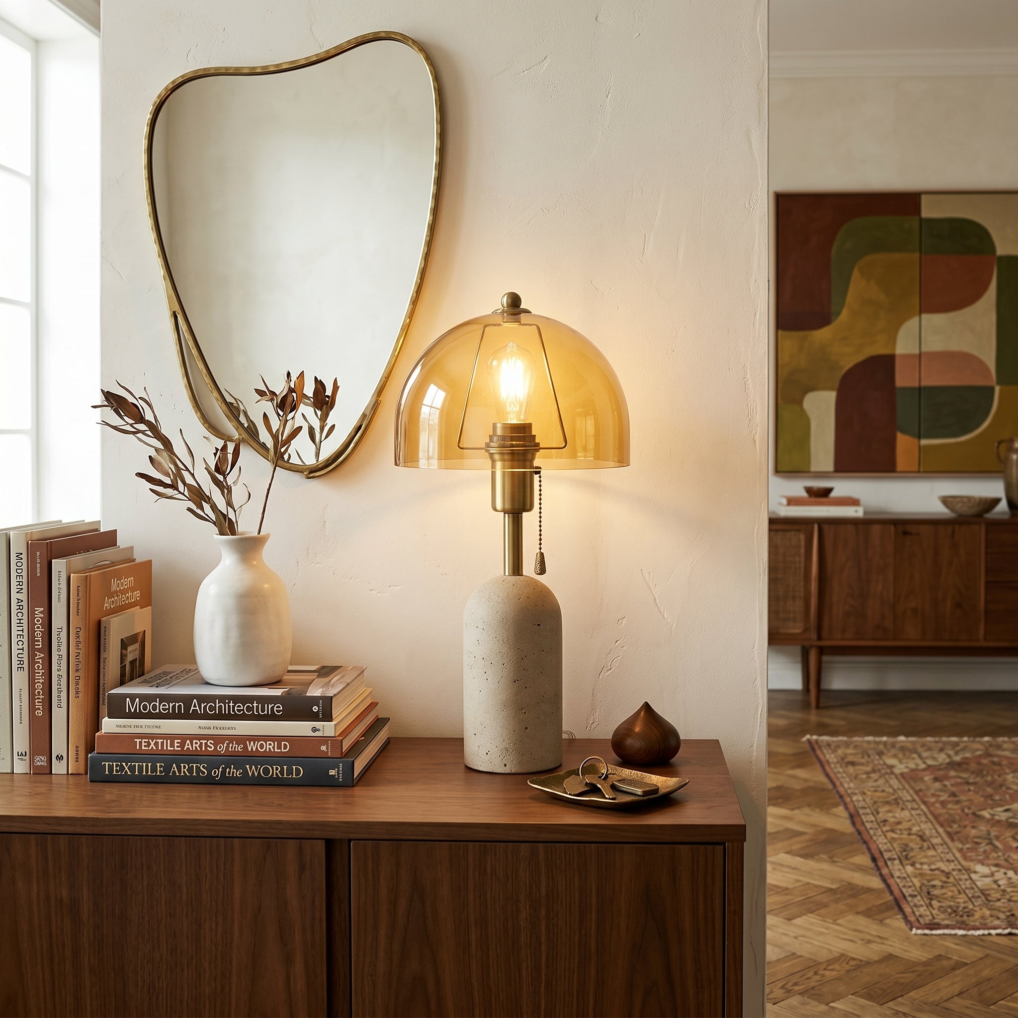 Lumen Avero Travertine Table Lamp