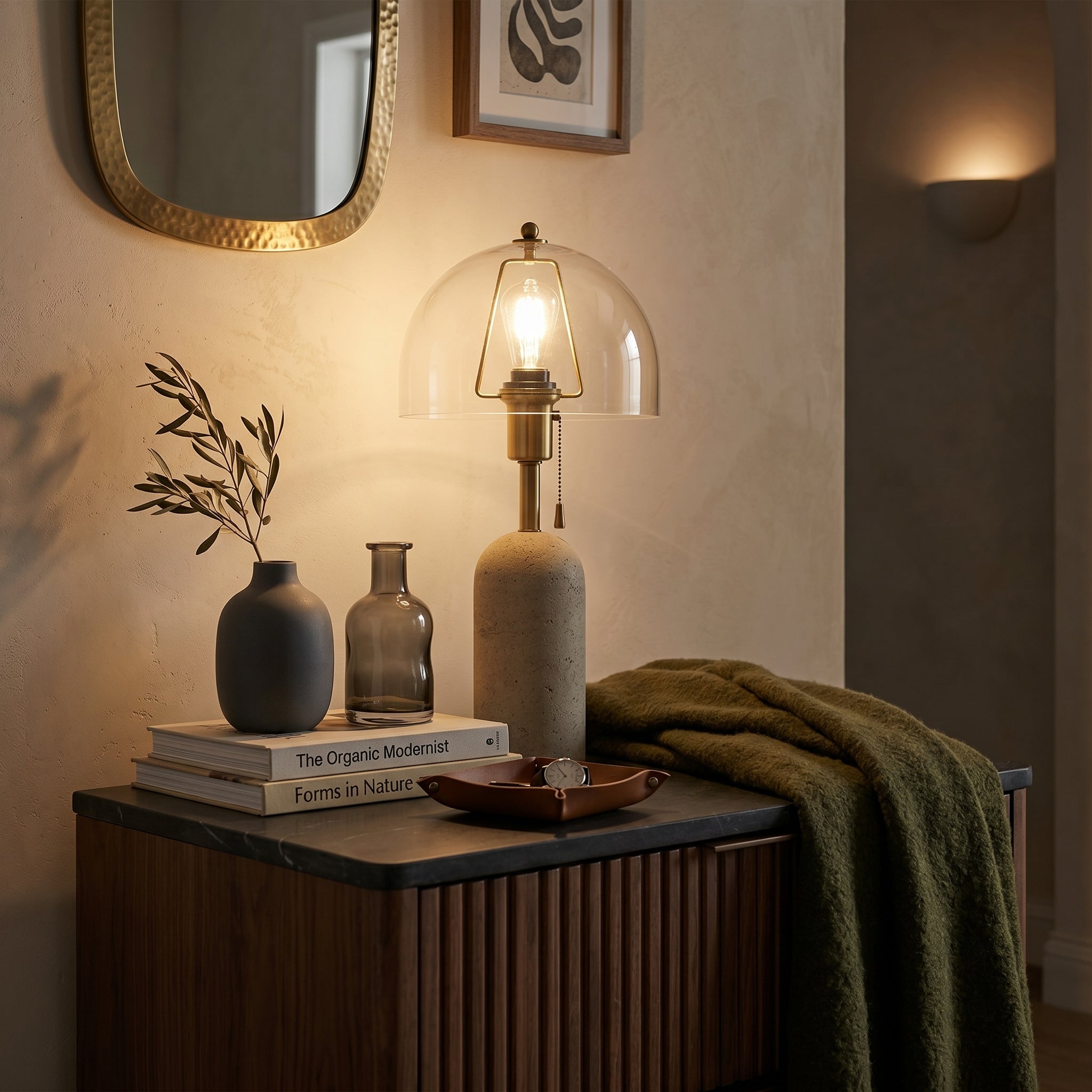 Lumen Avero Travertine Table Lamp