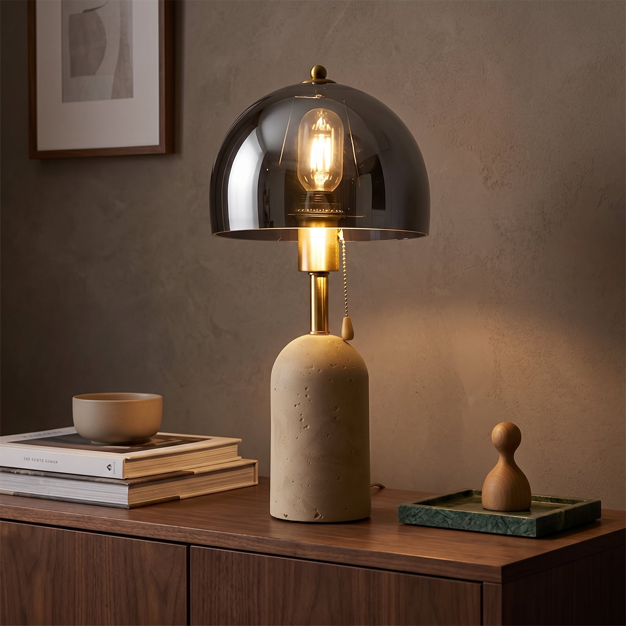 Lumen Avero Travertine Table Lamp