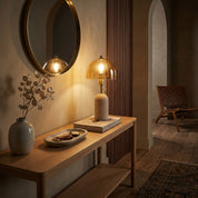 Lumen Avero Travertine Table Lamp