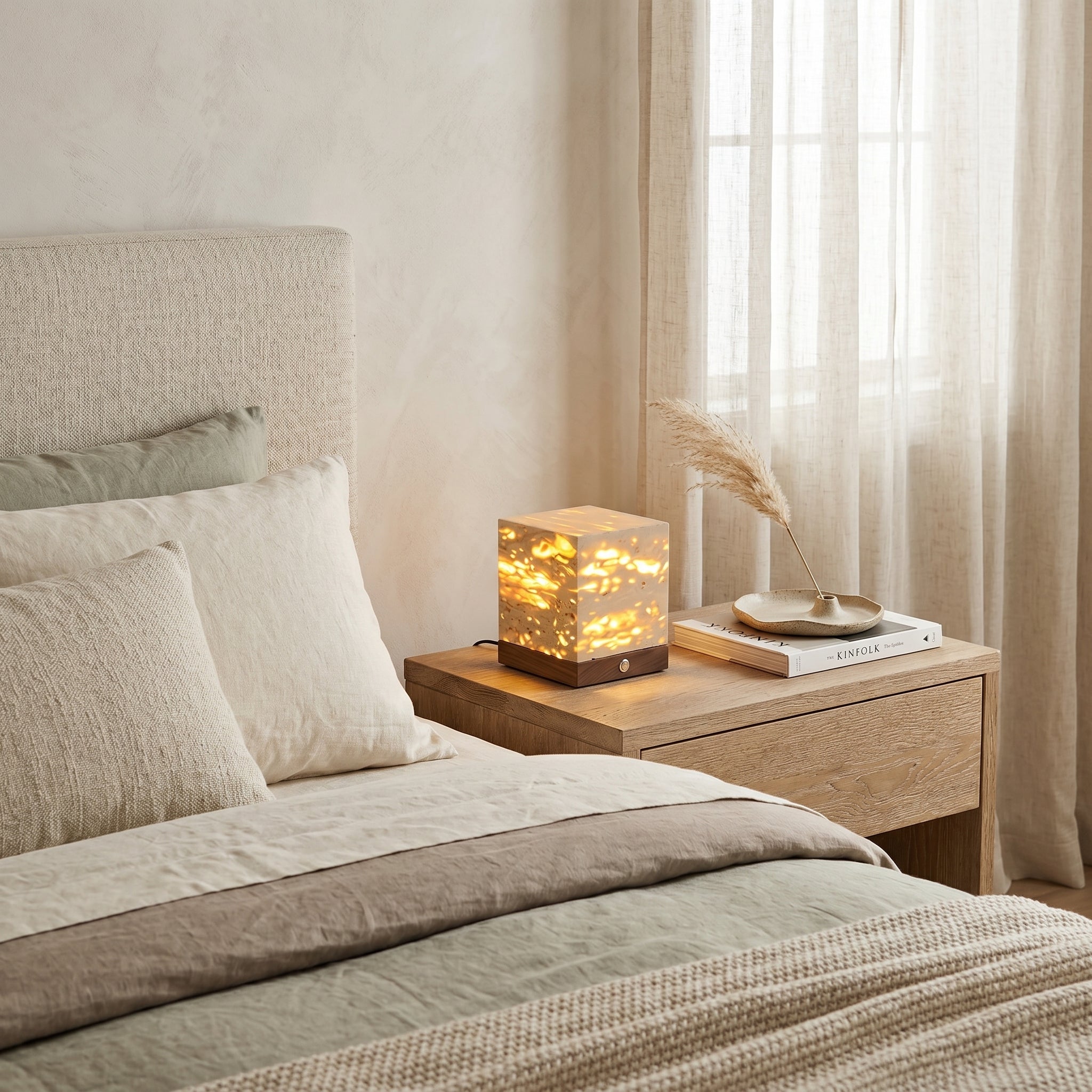 Lumen Velto Travertine Table Lamp