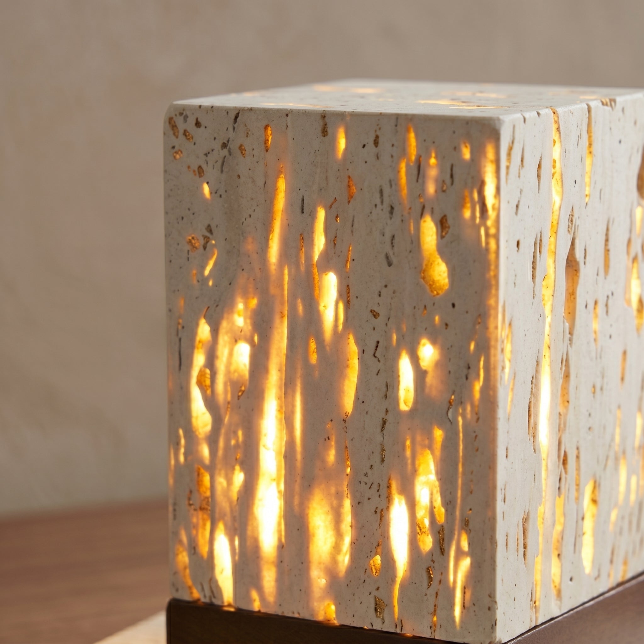 Lumen Velto Travertine Table Lamp