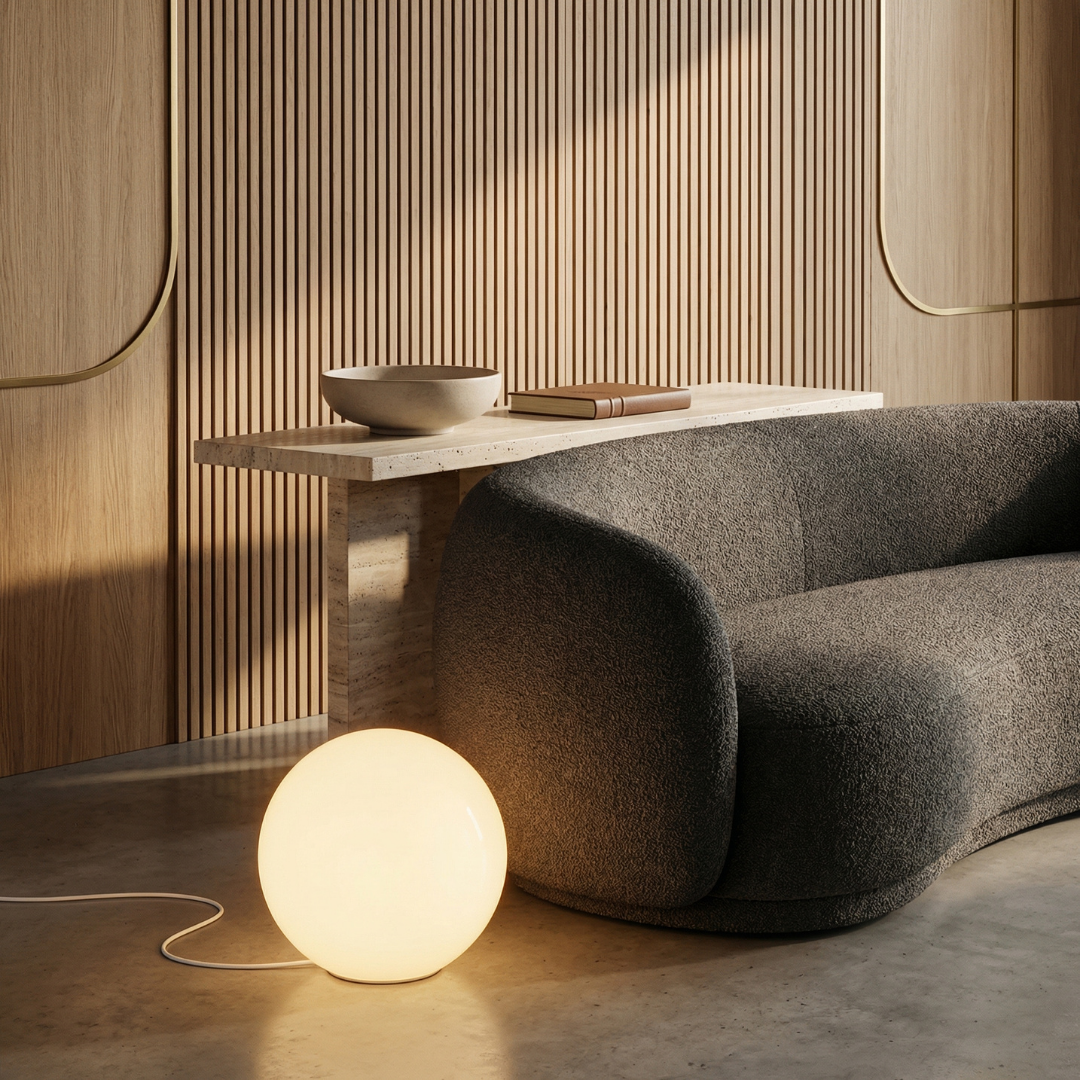 Lumen Resin Globe Floor Lamp