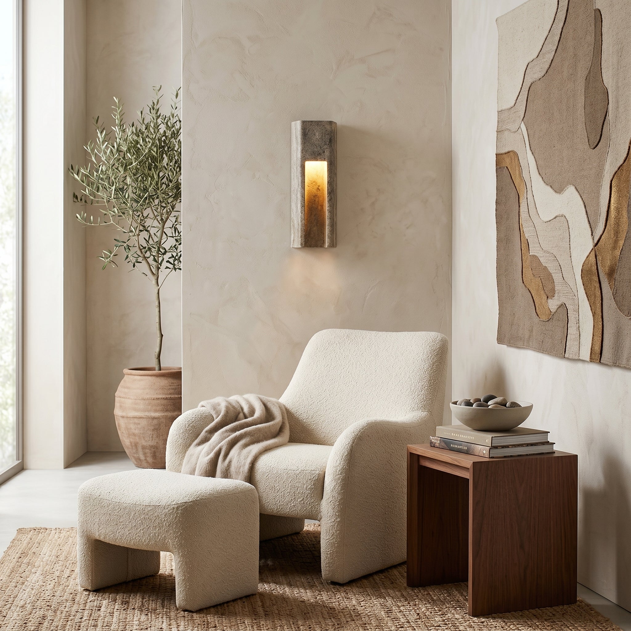 Lumen Zoey Travertine Wall Sconce