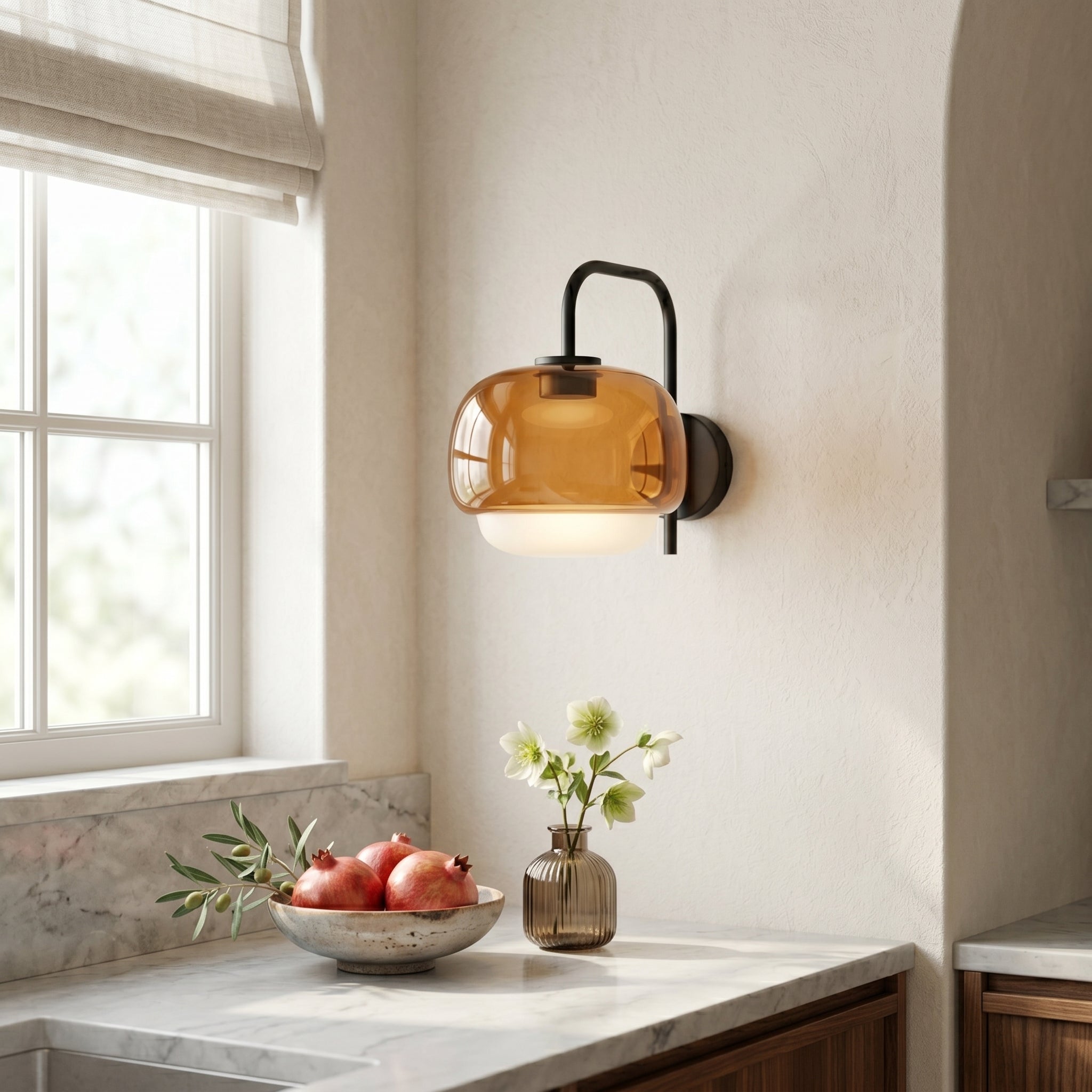 Lumen Tove Glass Shade Wall Sconce