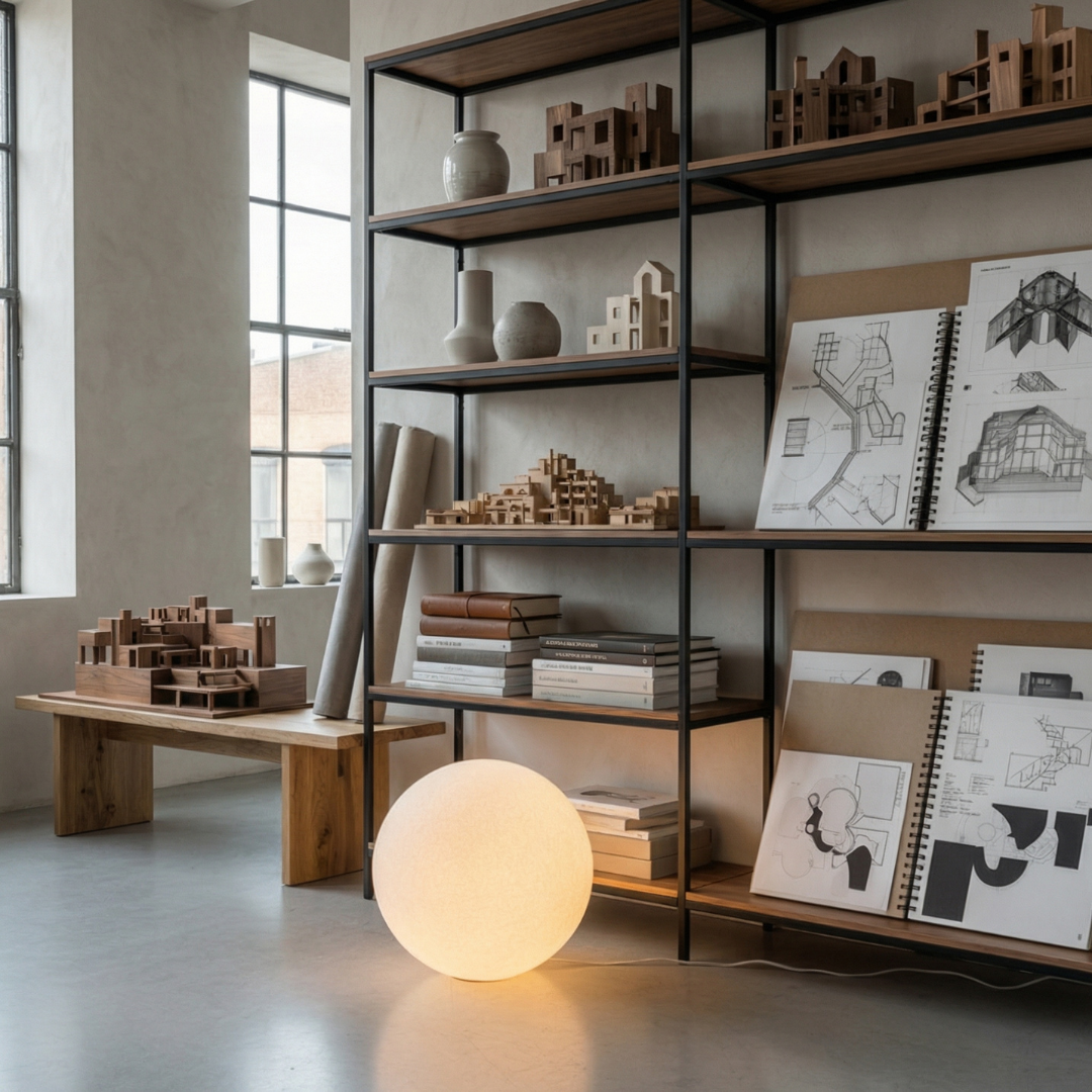 Lumen Resin Globe Floor Lamp