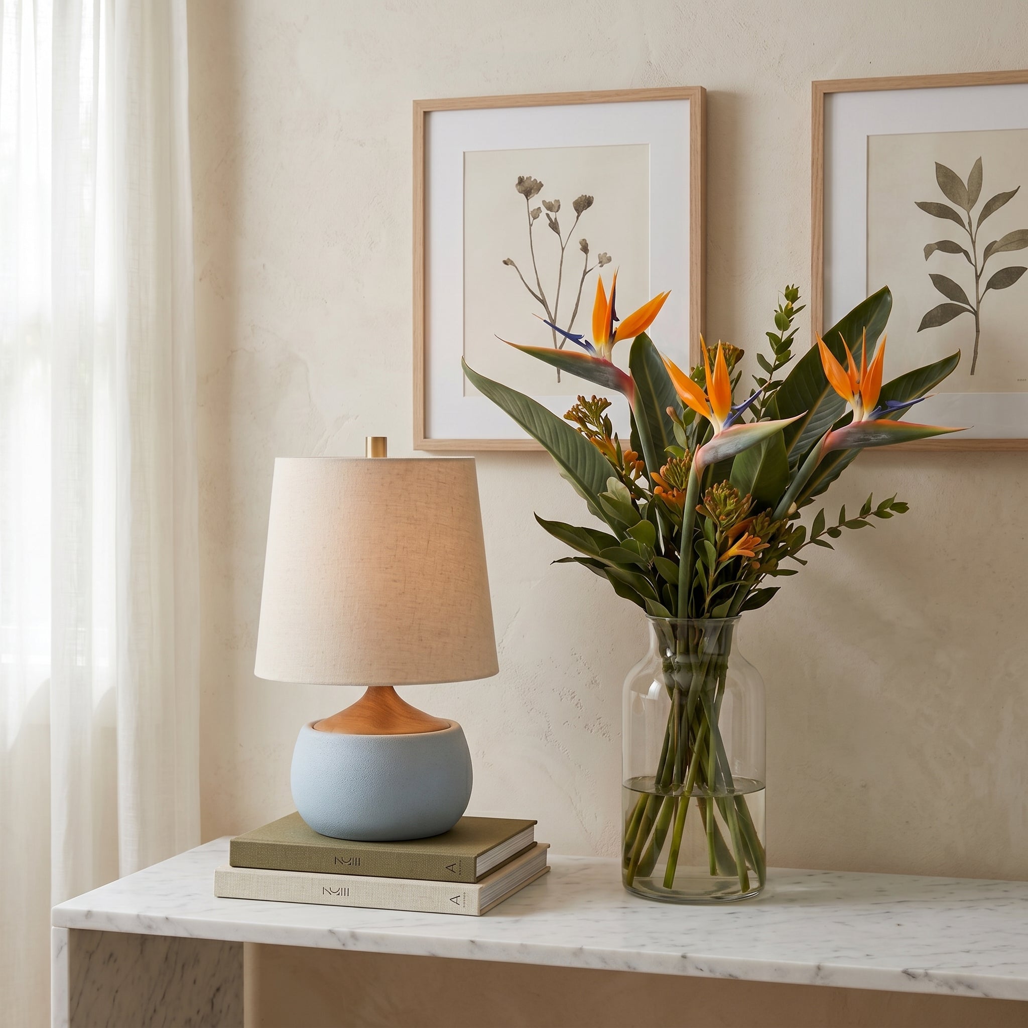 Lumen Thalyn Linen Cement Table Lamp