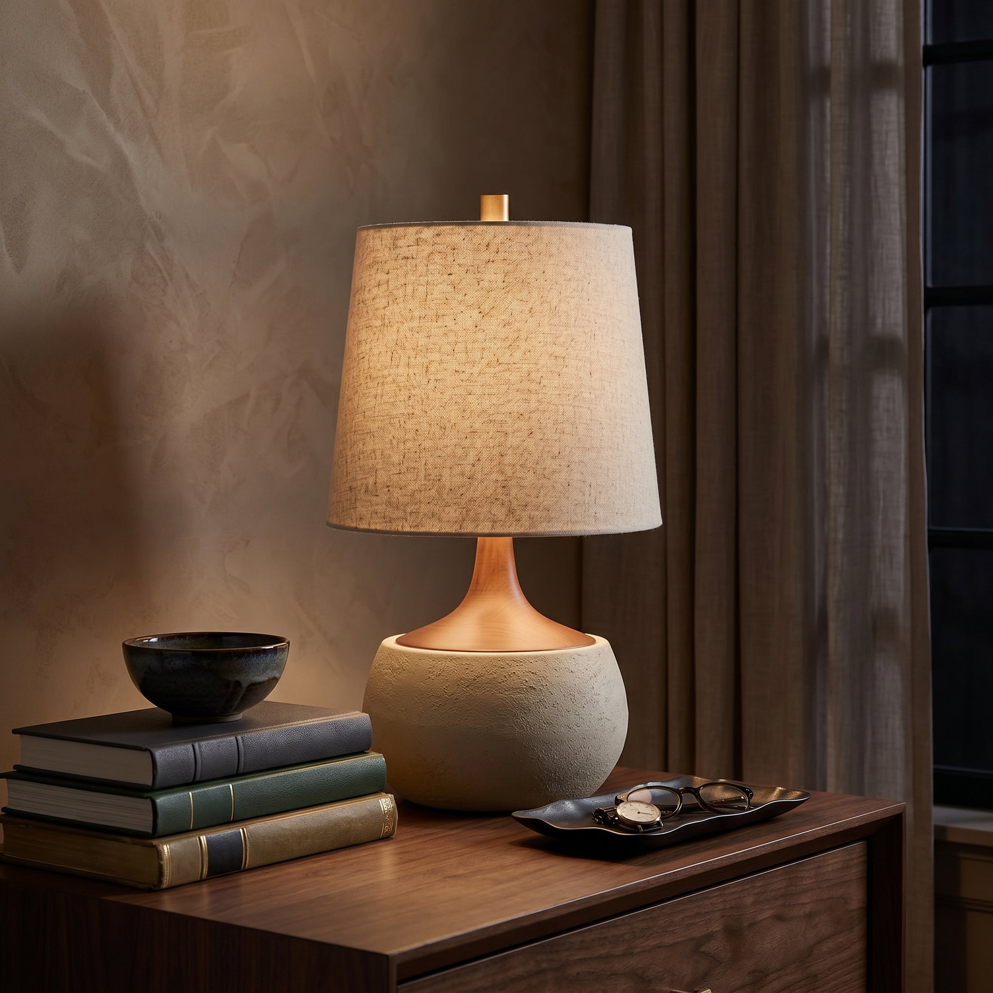 Lumen Thalyn Linen Cement Table Lamp