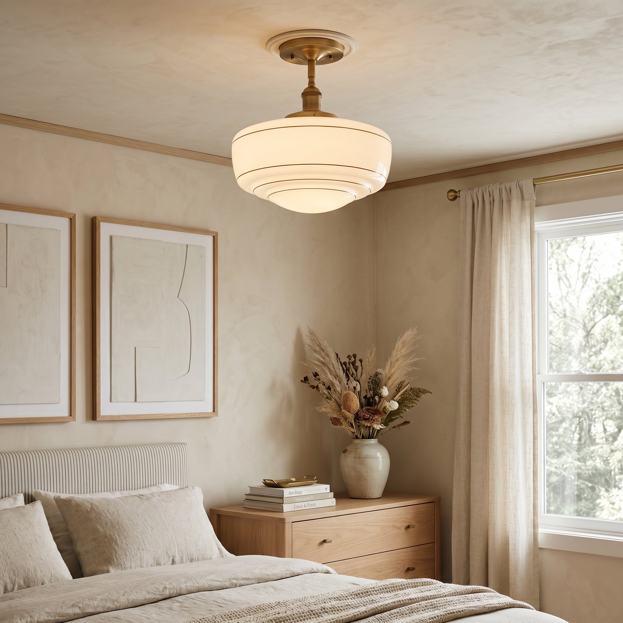 Lumen Talos Round Glass Ceiling Light
