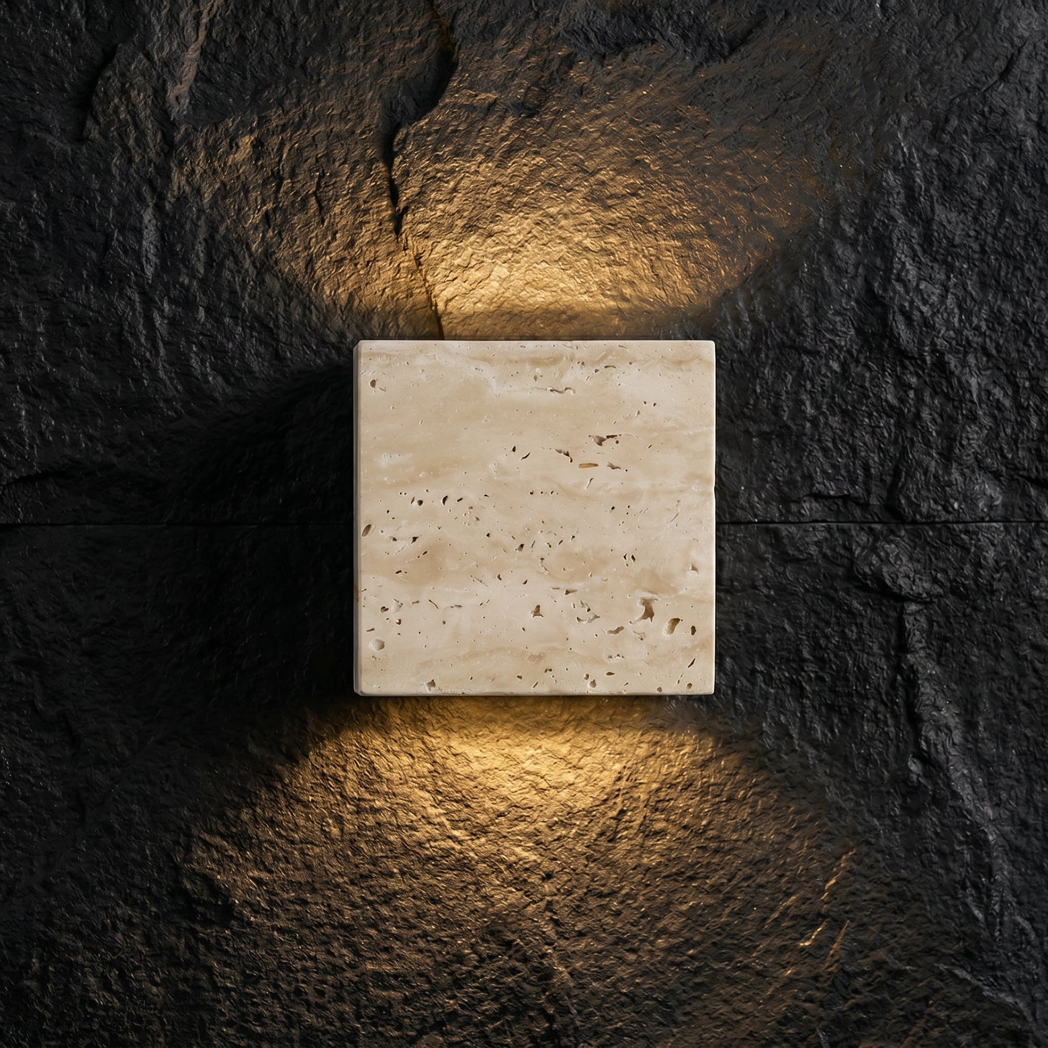 Lumen Travertine Outdoor Wall Lamp