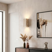 Lumen Travertine Outdoor Wall Lamp