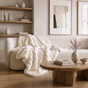 Drapée Faux Rabbit Fur Throw Blanket
