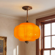 Lumen Milk Pumpkin Glass Pendant Light