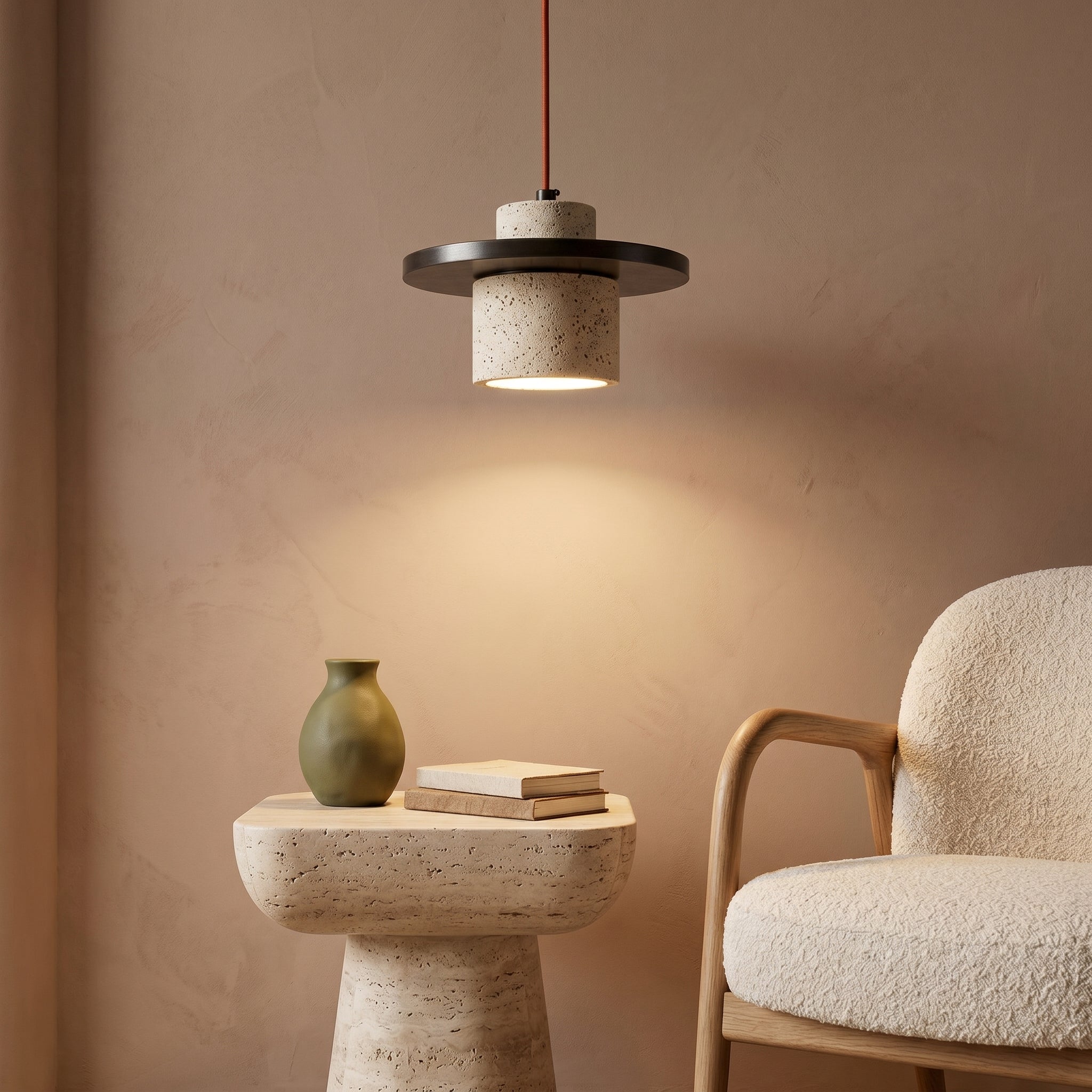 Lumen Coren Travertine Stone Pendant