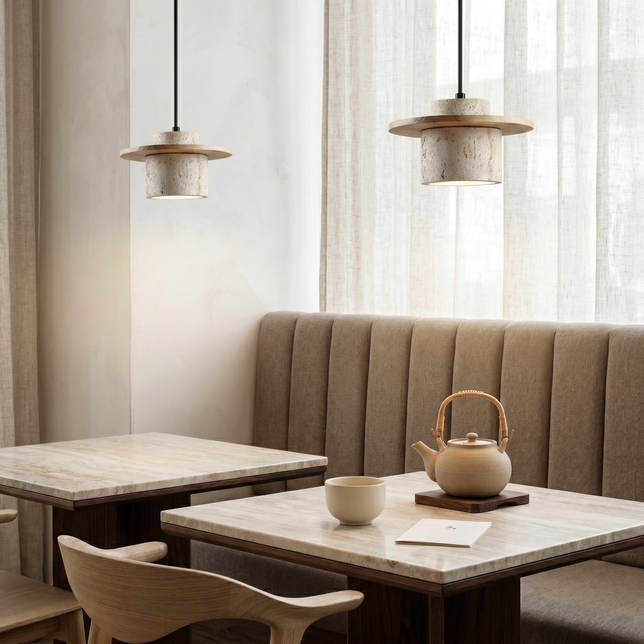 Lumen Coren Travertine Stone Pendant