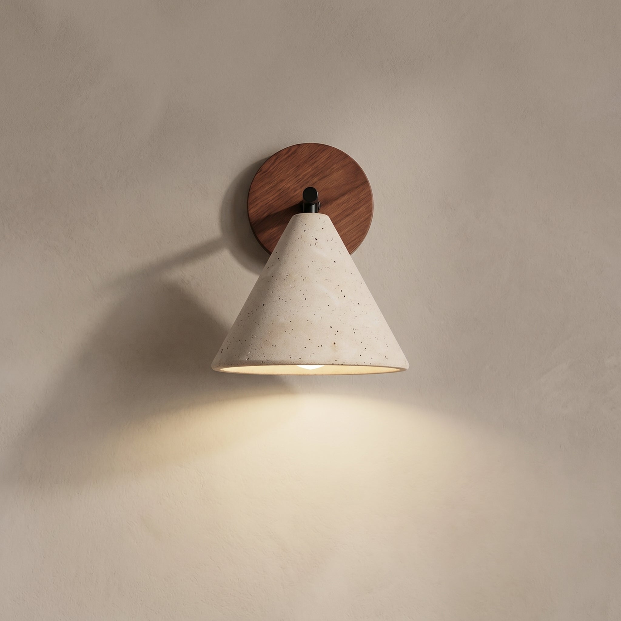 Lumen Travertine Cone Wall Light